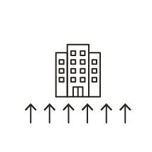Icône représentant la transformation d'un bien immobilier.